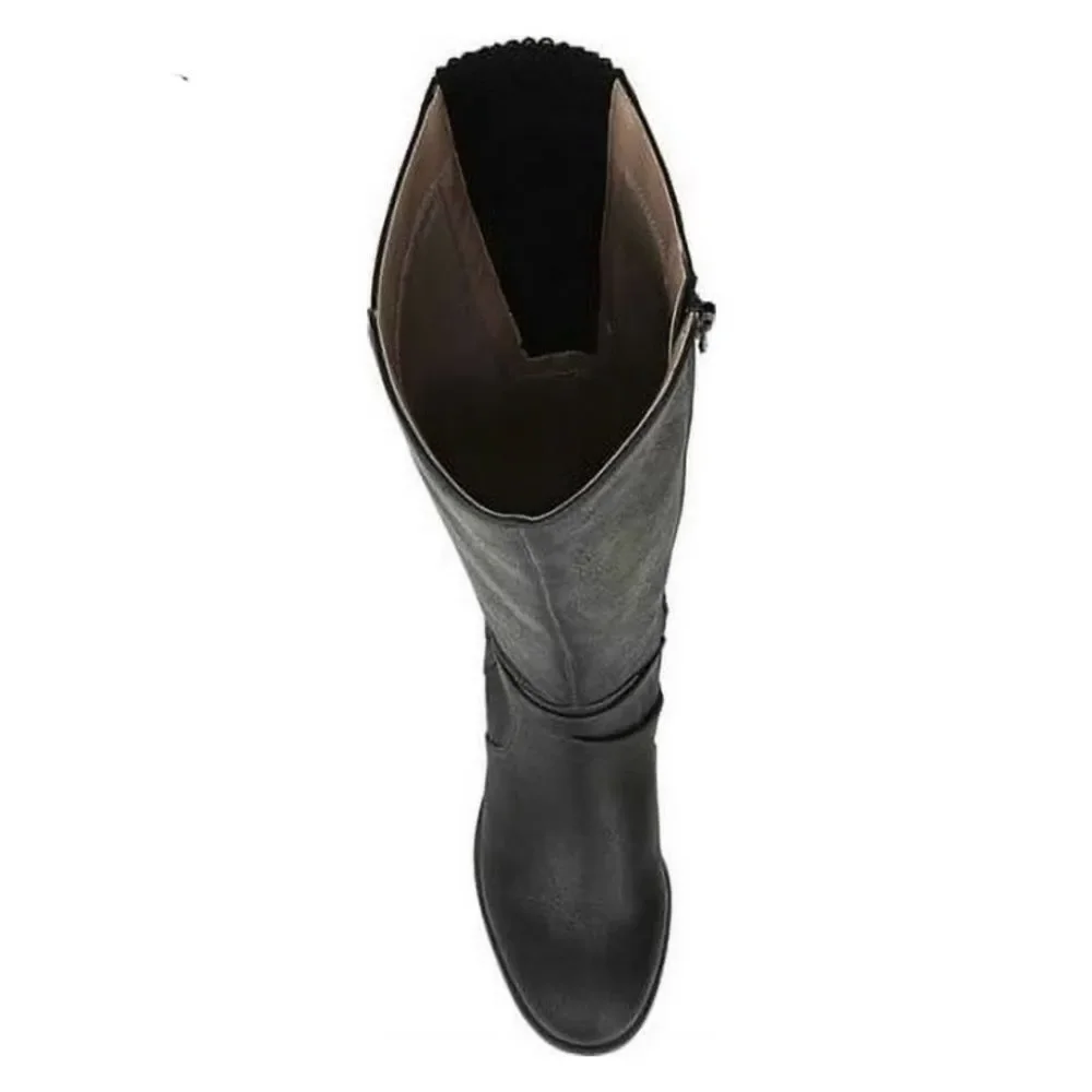 NEW Life Stride Xtrovert Knee High Riding Boot Black Faux Leather Size 6